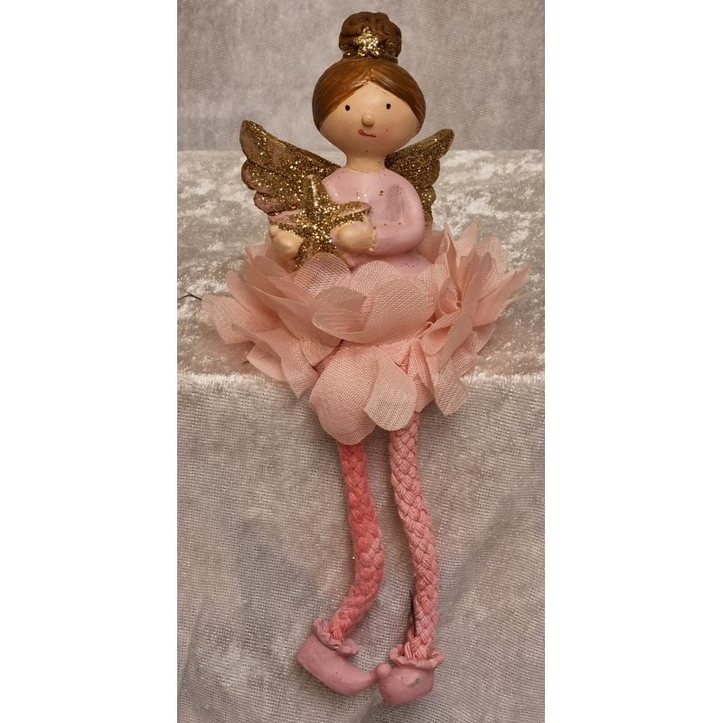 Kantenhocker Engel mit stern rosa/gold