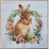 Serviette Kaninchen und Blumenkreis