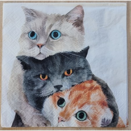 Serviette Drei Katzen