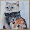 Serviette Drei Katzen