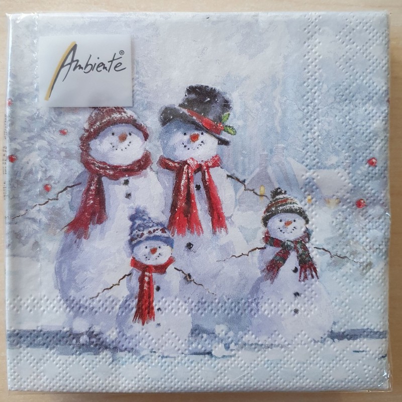 Servietten Schneemann Familie