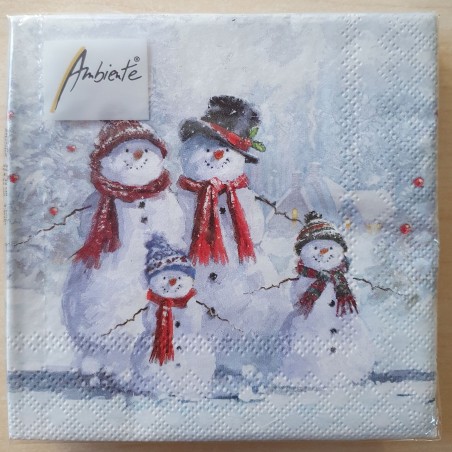 Servietten Schneemann Familie