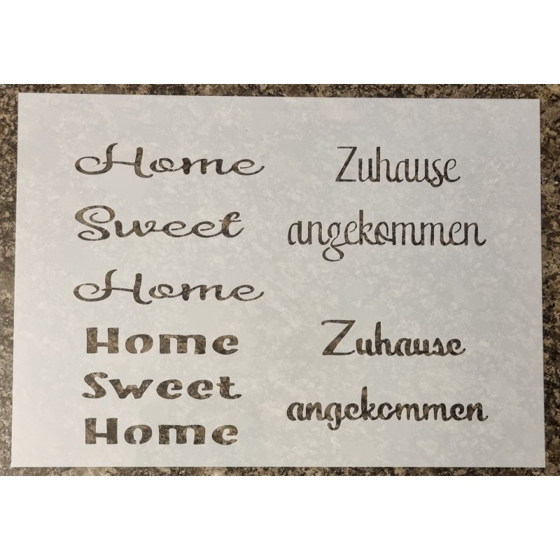 Schablone " Zuhause angekommen "