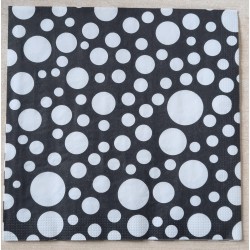 Serviette Punkte schwarz/weiss
