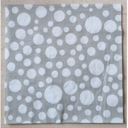 Serviette Punkte beige/weiss