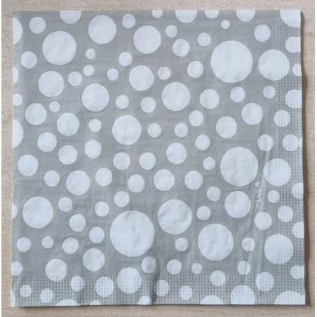 Serviette Punkte beige/weiss