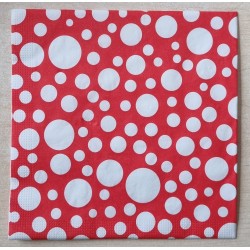 Serviette Punkte rot/weiss