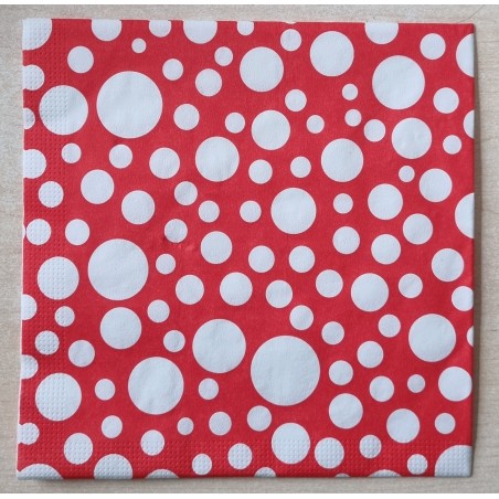 Serviette Punkte rot/weiss