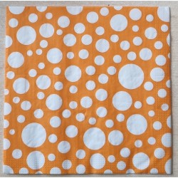 Serviette Punkte orange/weiss