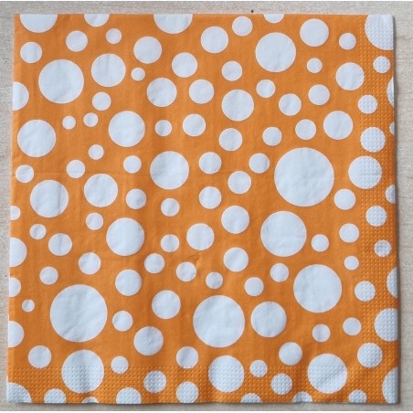 Serviette Punkte orange/weiss