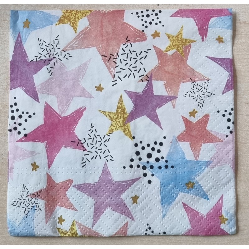 Serviette Bunte Sterne