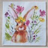 Serviette Kaninchen/Blumen