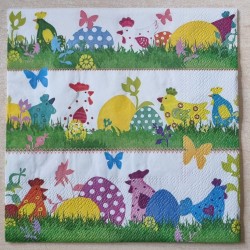 Serviette Bunte Hühner und Eier