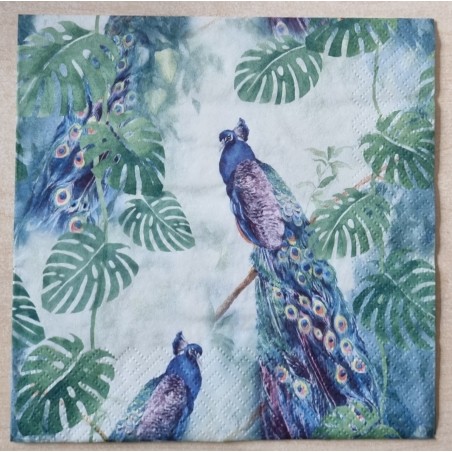 Serviette Pfaue blau/grün