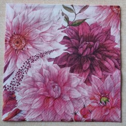 Serviette Blumen gross pinktöne
