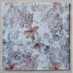 Serviette Blumen/Blätter pastelltöne