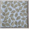 Serviette Blätter weiss/gold