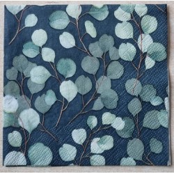 Serviette Blätter schwarz/grün
