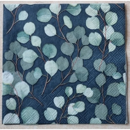 Serviette Blätter schwarz/grün
