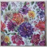 Serviette Blumen weiss/orange/rot/violette
