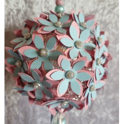 Hängedeko Blumenkugel blau/rosa