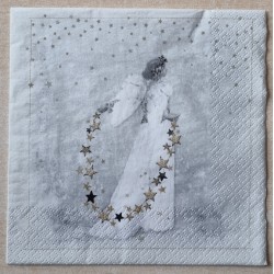 Serviette Engel schwarz/weiss