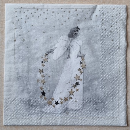Serviette Engel schwarz/weiss