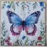 Serviette Schmetterling blau/pink