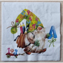 Serviette Wichtel/Schule