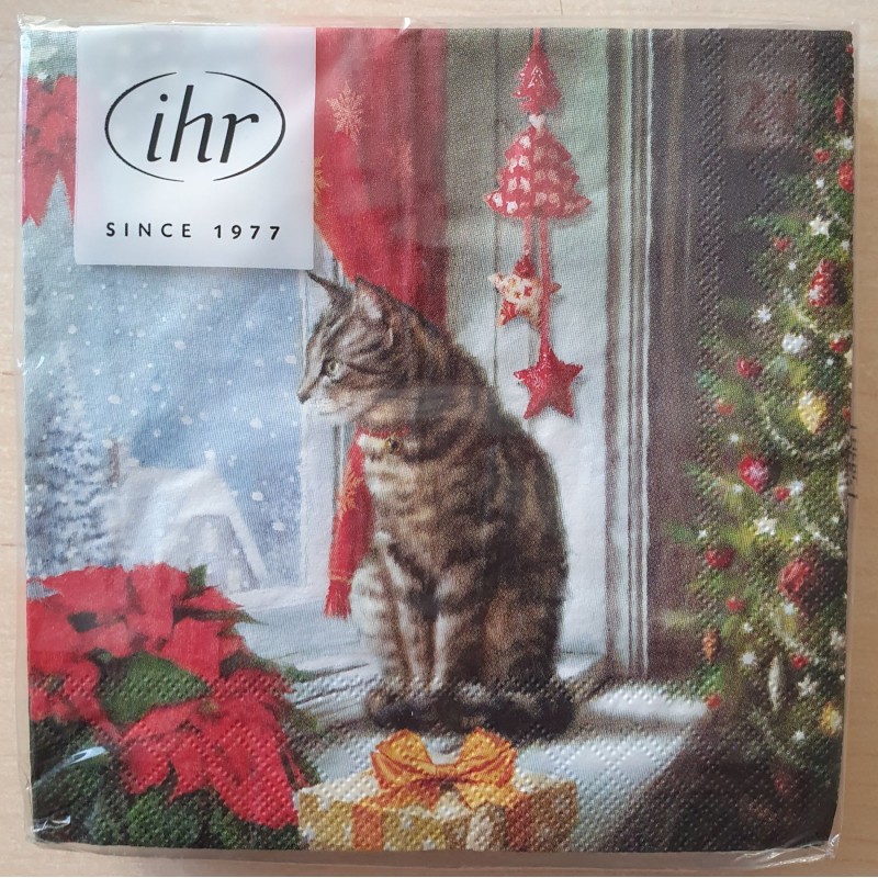 Servietten Weihnachtsstern/Katze