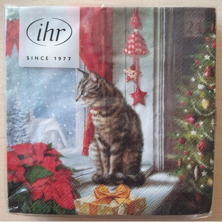 Servietten Weihnachtsstern/Katze