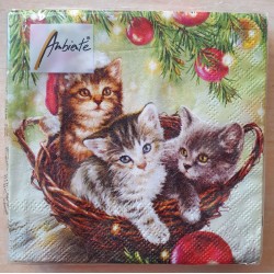 Servietten Katzen im Korb