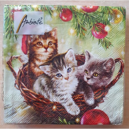 Servietten Katzen im Korb