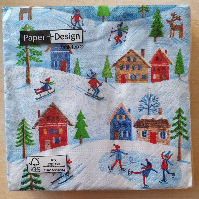 Servietten Winterlandschaft/Kinder