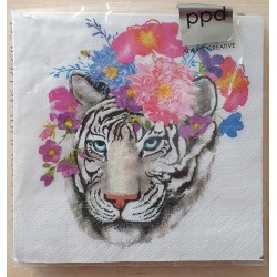 Servietten Tiger/Blumen