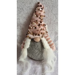 Wichtel Pailletten rosa/mit Zöpfen/zum Hängen
