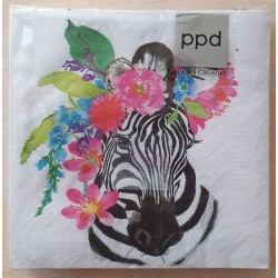 Servietten Zebra/Blumen