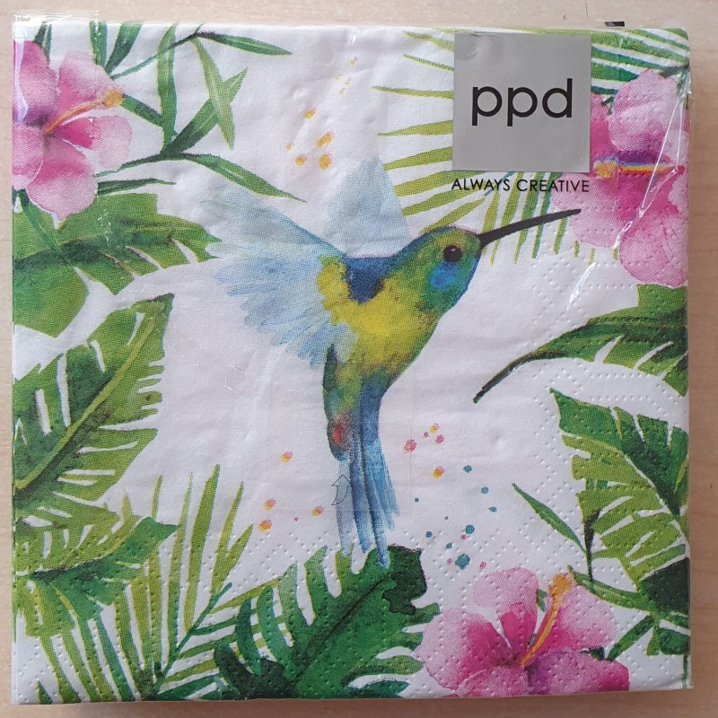 Servietten Eisvogel/Blumen