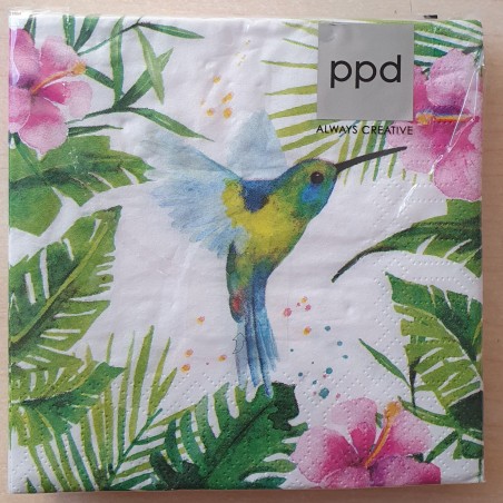 Servietten Eisvogel/Blumen