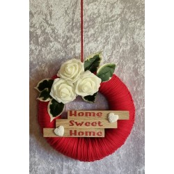 Tür/Wanddeko Ring rot/Home sweet Home