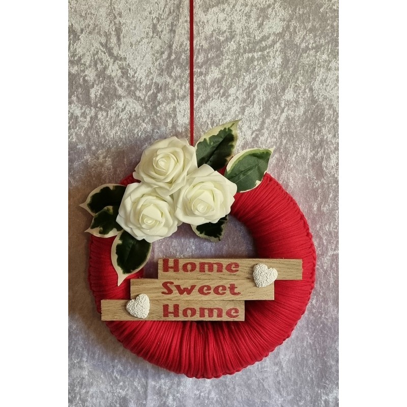 Tür/Wanddeko Ring rot/Home sweet Home