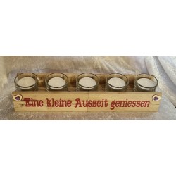 Teelicht/Eier Balken  " Eine kleine....."  rot