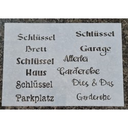 Schablone " Schlüssel Brett "