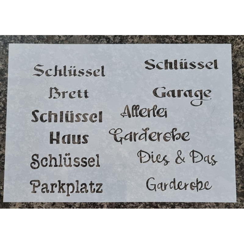 Schablone " Schlüssel Brett "