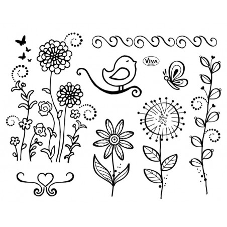 Clear Stamps Blumen/Blätter