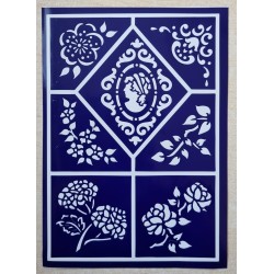Schablone Selbstklebend verschiedene Muster/Blumen