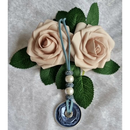Kette lang mit Nespresso Kapsel  hellblau/weiss