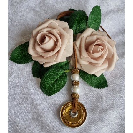 Kette lang mit Nespresso Kapsel  gold/weiss