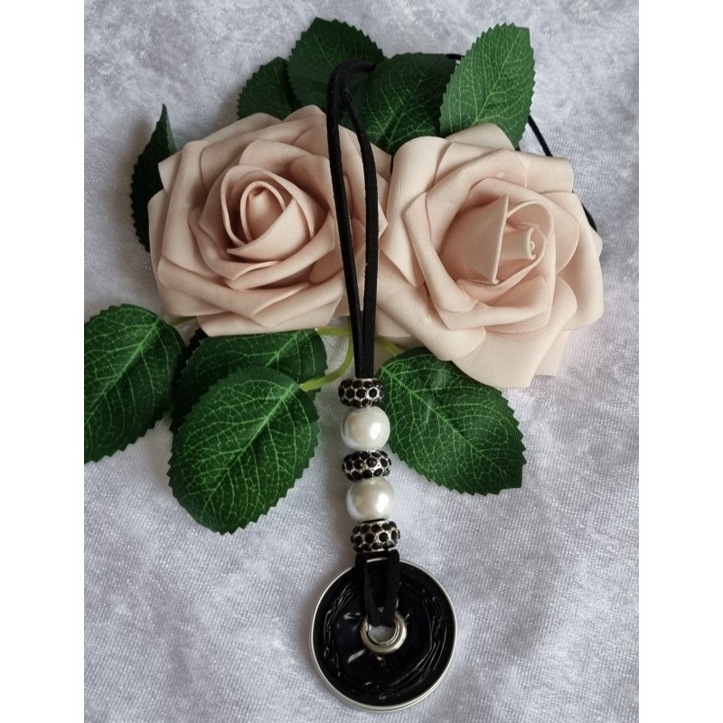 Kette lang mit Nespresso Kapsel  schwarz/weiss
