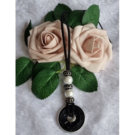 Kette lang mit Nespresso Kapsel  schwarz/weiss
